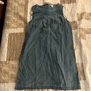 Teal linen dress medium